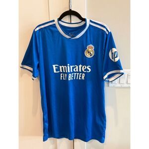 Real Madrid CF Figueroa 80 Blue Soccer Jersey Emirates Fly Better XL Mens
